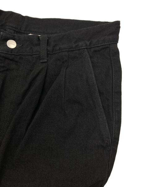 Graphpaper（グラフペーパー）Graphpaper (グラフペーパー) Selvage Denim Two Tuck Pants ブラック サイズ:2の古着・服飾アイテム