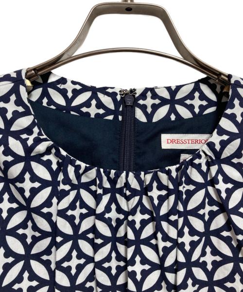 DRESSTERIOR（ドレステリア）DRESSTERIOR (ドレステリア) オーバーラップサークルギャザーフレアワンピース ネイビー サイズ:36の古着・服飾アイテム