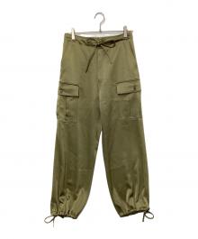 mikomori×THIRD MAGAZINE（ミコモリ×サードマガジン）の古着「サテンカーゴパンツ」｜オリーブ