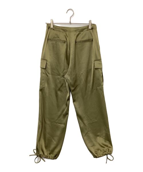 mikomori（ミコモリ）mikomori (ミコモリ) THIRD MAGAZINE (サードマガジン) サテンカーゴパンツ オリーブ サイズ:9号の古着・服飾アイテム