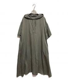mizuiro-ind（ミズイロインド）の古着「フーデッドワンピース」｜グリーン