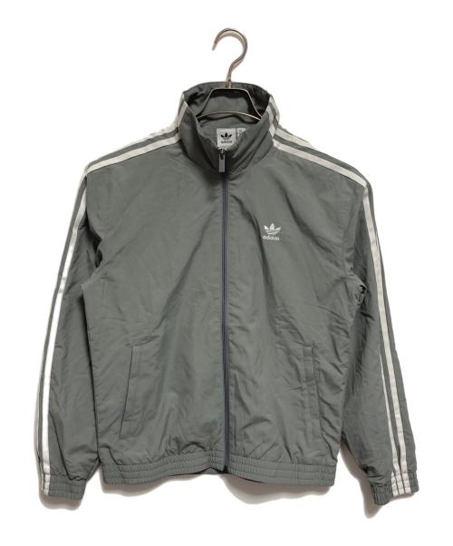 adidas（アディダス）adidas (アディダス) ウーブントラックトップ グレー サイズ:Lの古着・服飾アイテム