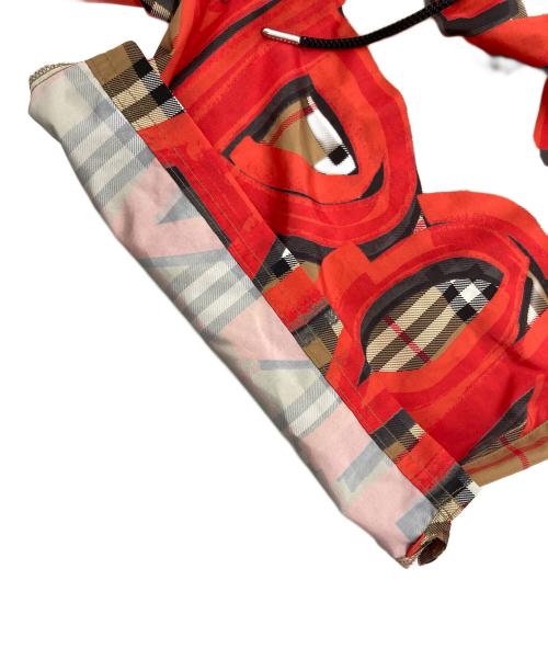 BURBERRY LONDON（バーバリーロンドン）BURBERRY LONDON (バーバリーロンドン) Graffiti Print Vintage Check Swim shorts オレンジ×ベージュ サイズ:Ｌの古着・服飾アイテム