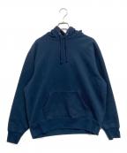 SUPREMEシュプリーム）の古着「Satin Applique Hooded Sweatshirt」｜ネイビー