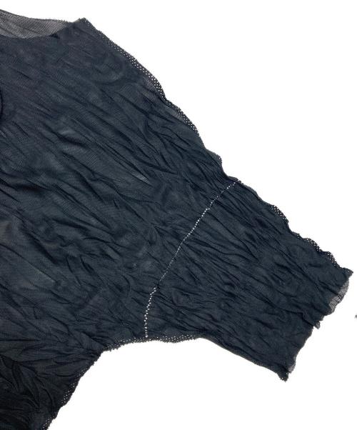 me ISSEY MIYAKE（ミーイッセイ ミヤケ）me ISSEY MIYAKE (ミーイッセイ ミヤケ) シワ加工カットソー ブラック サイズ:なし(下記参照)の古着・服飾アイテム