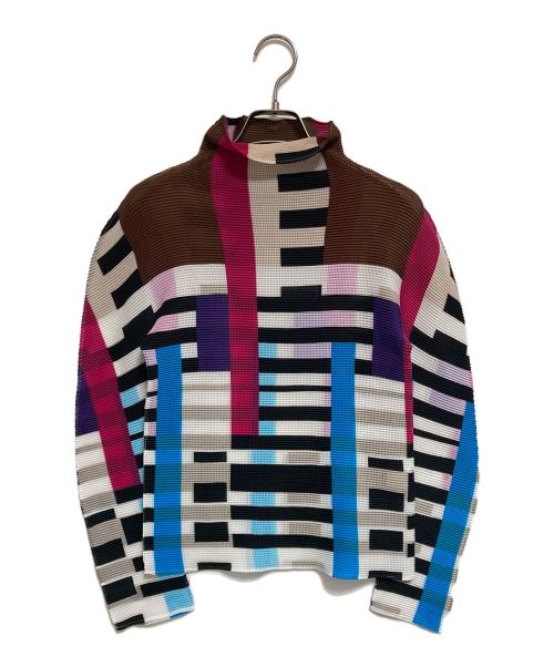 me ISSEY MIYAKE（ミーイッセイ ミヤケ）me ISSEY MIYAKE (ミーイッセイ ミヤケ) プリーツカットソー マルチカラー サイズ:なし(下記参照)の古着・服飾アイテム