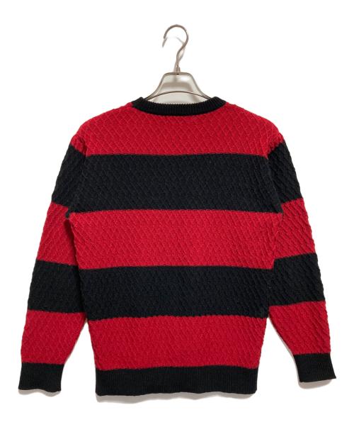 Hysteric Glamour（ヒステリックグラマー）Hysteric Glamour (ヒステリックグラマー) ダイヤクロス編みボーダーニット レッド×ブラック サイズ:Sの古着・服飾アイテム