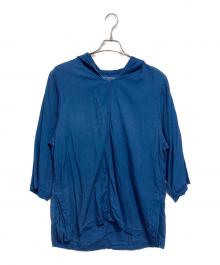 BLUE BLUE（ブルーブルー）の古着「インディゴリヨセル ワイドシルエット プルオーバー フーディ」｜インディゴ