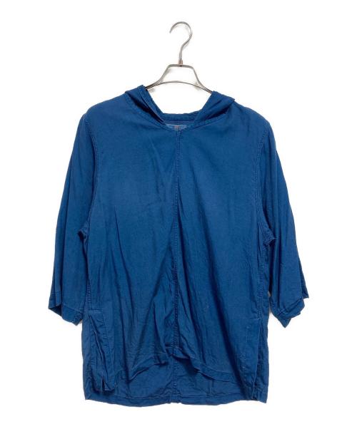 BLUE BLUE（ブルーブルー）BLUE BLUE (ブルーブルー) インディゴリヨセル ワイドシルエット プルオーバー フーディ インディゴ サイズ:1の古着・服飾アイテム