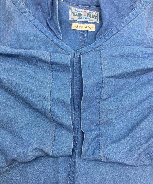 BLUE BLUE（ブルーブルー）BLUE BLUE (ブルーブルー) インディゴリヨセル ワイドシルエット プルオーバー フーディ インディゴ サイズ:1の古着・服飾アイテム