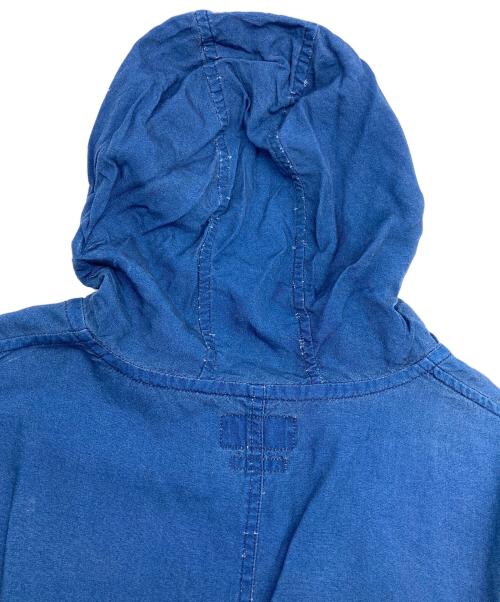 BLUE BLUE（ブルーブルー）BLUE BLUE (ブルーブルー) インディゴリヨセル ワイドシルエット プルオーバー フーディ インディゴ サイズ:1の古着・服飾アイテム