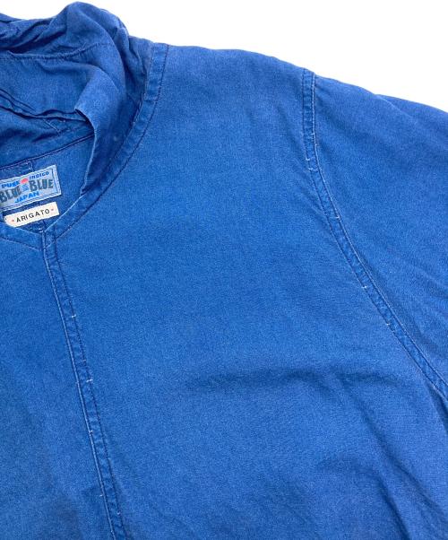 BLUE BLUE（ブルーブルー）BLUE BLUE (ブルーブルー) インディゴリヨセル ワイドシルエット プルオーバー フーディ インディゴ サイズ:1の古着・服飾アイテム