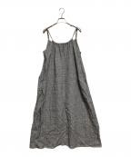 fog linen workフォグリネンワーク）の古着「リネンキャミソールワンピース」｜グレー
