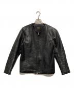 FINECREEK&COファインクリークアンドコー）の古着「シングルライダースレザージャケット」｜ブラック