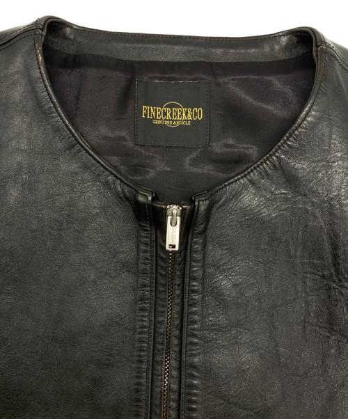 FINECREEK&CO（ファインクリークアンドコー）FINECREEK&CO (ファインクリーク) シングルライダースレザージャケット ブラック サイズ:40の古着・服飾アイテム