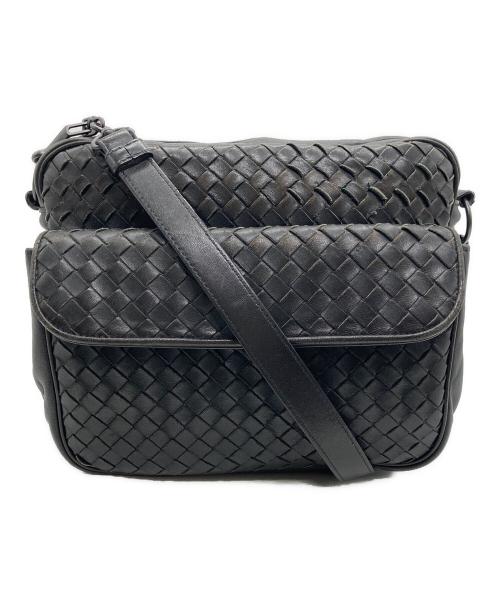 BOTTEGA VENETA（ボッテガベネタ）BOTTEGA VENETA (ボッテガベネタ) イントレチャートショルダーバッグ ブラックの古着・服飾アイテム