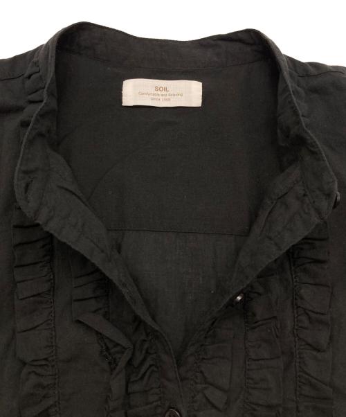 SOIL（ソイル）SOIL (ソイル) フリルブラウス ブラック サイズ:2の古着・服飾アイテム