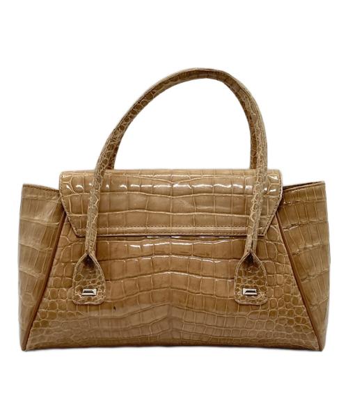 JRA（ジェーアールエー）JRA (ジェーアールエー) クロコダイルハンドバッグ ベージュの古着・服飾アイテム