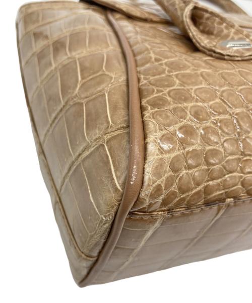 JRA（ジェーアールエー）JRA (ジェーアールエー) クロコダイルハンドバッグ ベージュの古着・服飾アイテム