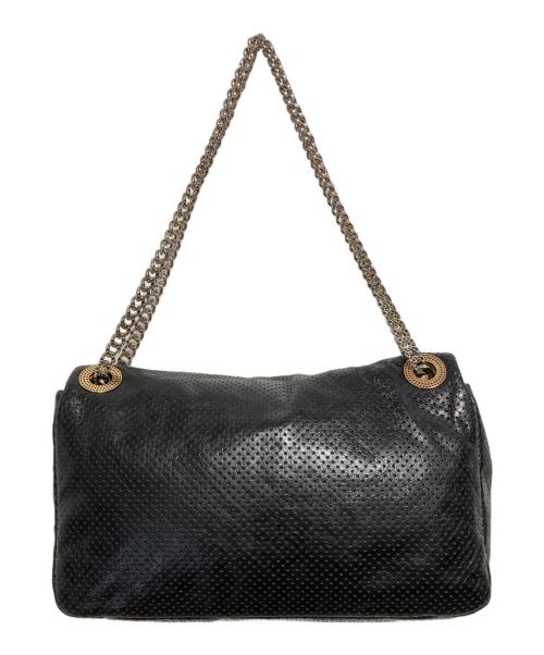 CHANEL（シャネル）CHANEL (シャネル) パンチングレザーショルダーバッグ ブラックの古着・服飾アイテム
