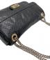 中古・古着 CHANEL (シャネル) パンチングレザーショルダーバッグ ブラック：130000円