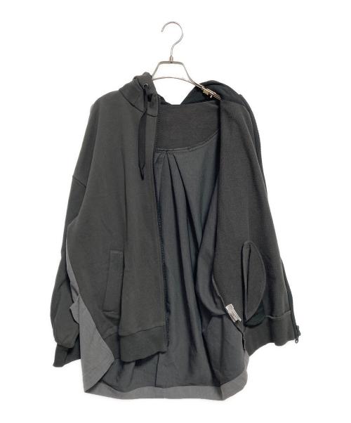 Ayane（アヤネ）Ayane (アヤネ) ドッキング裏毛ジップアップパーカー グレー サイズ:38の古着・服飾アイテム