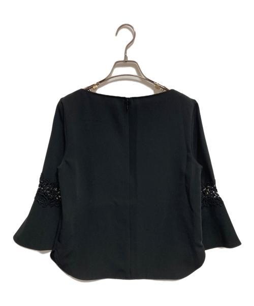 ANAYI（アナイ）ANAYI (アナイ) ダブルクロス袖レースブラウス ブラック サイズ:38の古着・服飾アイテム
