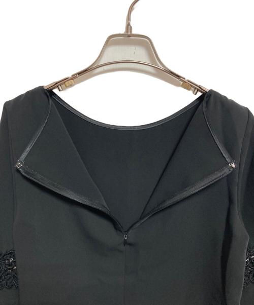 ANAYI（アナイ）ANAYI (アナイ) ダブルクロス袖レースブラウス ブラック サイズ:38の古着・服飾アイテム