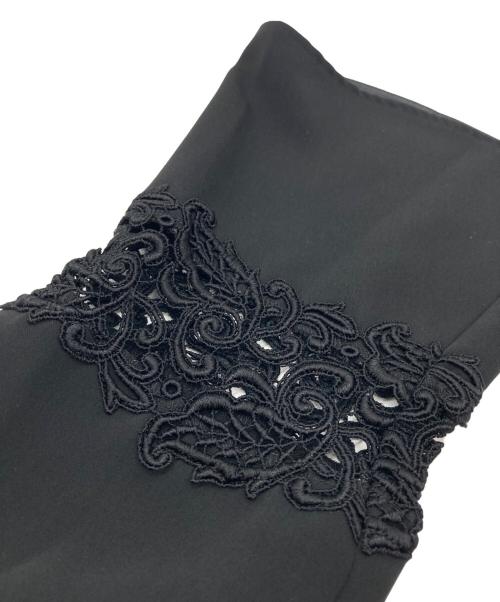 ANAYI（アナイ）ANAYI (アナイ) ダブルクロス袖レースブラウス ブラック サイズ:38の古着・服飾アイテム