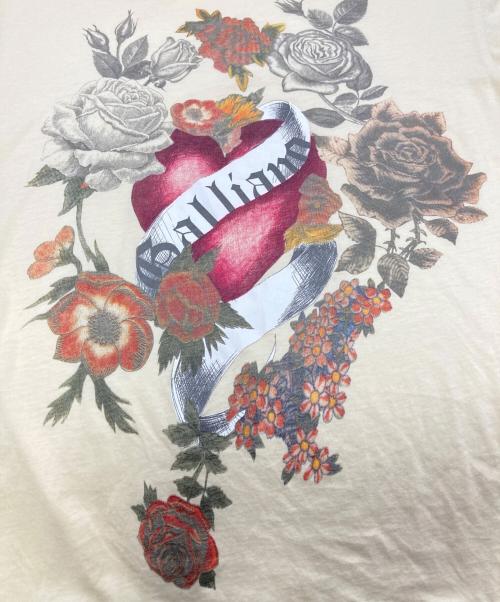 JOHN GALLIANO（ジョンガリアーノ）JOHN GALLIANO (ジョンガリアーノ) プリントTシャツ ベージュ サイズ:Sの古着・服飾アイテム