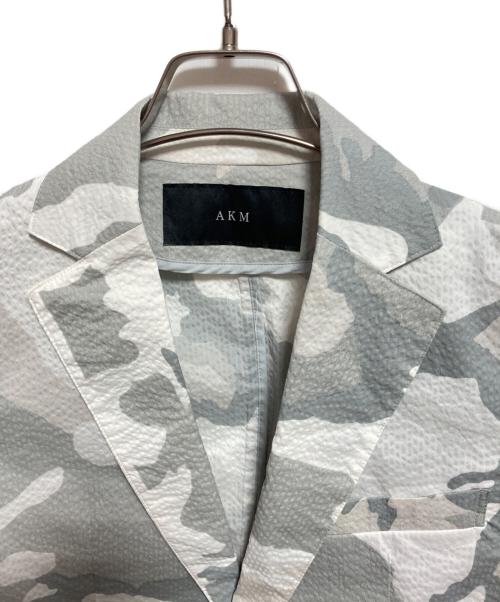 AKM（エーケーエム）AKM (エーケーエム) 迷彩テーラードジャケット グレー サイズ:Sの古着・服飾アイテム