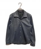 AKMエーケーエム）の古着「レザーシャツ」｜ネイビー