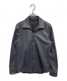 AKM（エーケーエム）の古着「レザーシャツ」｜ネイビー