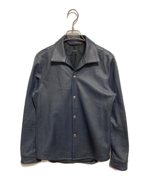 AKM（エーケーエム）AKM (エーケーエム) レザーシャツ ネイビー サイズ:Sの古着・服飾アイテム