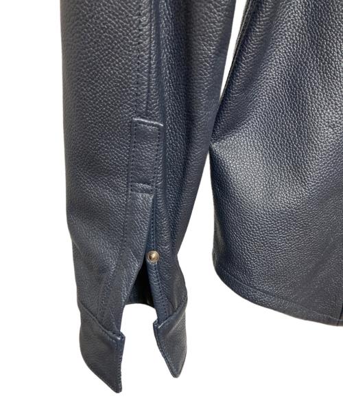 AKM（エーケーエム）AKM (エーケーエム) レザーシャツ ネイビー サイズ:Sの古着・服飾アイテム