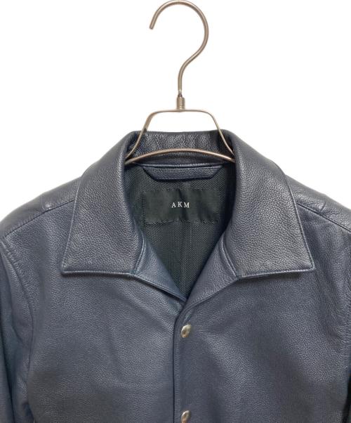 AKM（エーケーエム）AKM (エーケーエム) レザーシャツ ネイビー サイズ:Sの古着・服飾アイテム