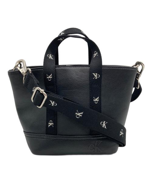Calvin Klein Jeans（カルバンクラインジーンズ）Calvin Klein Jeans (カルバンクラインジーンズ) 2WAYスクエアトートバッグ ブラックの古着・服飾アイテム