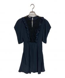 MIU MIU（ミュウミュウ）の古着「フリルミニワンピース」｜ネイビー