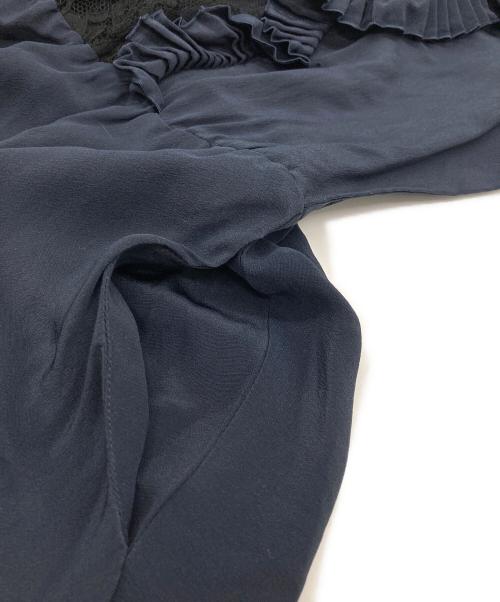 MIU MIU（ミュウミュウ）MIU MIU (ミュウミュウ) フリルミニワンピース ネイビー サイズ:38の古着・服飾アイテム