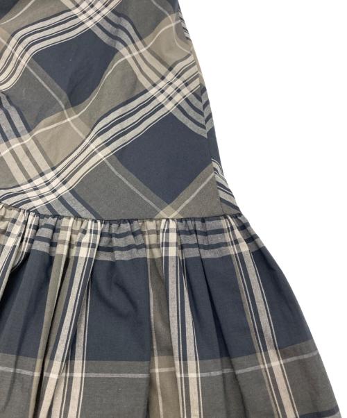 Curensology（カレンソロジー）Curensology (カレンソロジー) チェックティアードスカート ネイビー×グレー サイズ:38の古着・服飾アイテム