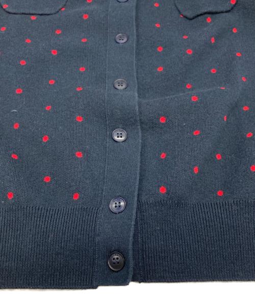 CABAN（キャバン）CABAN (キャバン) コットンカシミヤ ドットジャカードクルーネックカーディガン ネイビー サイズ:Fの古着・服飾アイテム