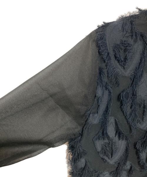 green label relaxing（グリーンレーベルリラクシング）green label relaxing (グリーンレーベルリラクシング) フリンジジャカードソデシアー ワンピース ネイビー サイズ:下記参照の古着・服飾アイテム