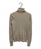 DRAWERドゥロワー）の古着「カシミヤシルクタートルネック リブニット」｜ベージュ