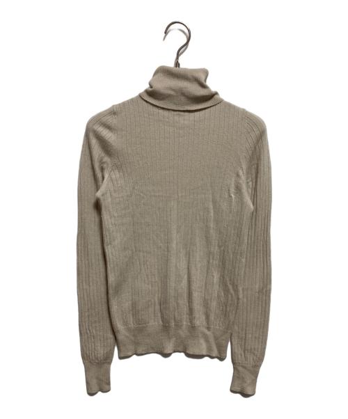 DRAWER（ドゥロワー）DRAWER (ドゥロワー) カシミヤシルクタートルネック リブニット ベージュ サイズ:2の古着・服飾アイテム