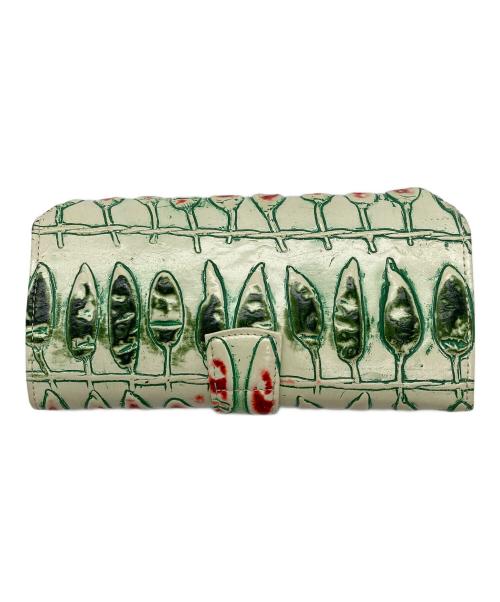 HIROKO HAYASHI（ヒロコ ハヤシ）HIROKO HAYASHI (ヒロコ ハヤシ) PEPELONE 長財布 ベージュ×グリーンの古着・服飾アイテム