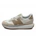 NEW BALANCE (ニューバランス) ローカットスニーカー ホワイト×ベージュ サイズ:24.5cm：6000円