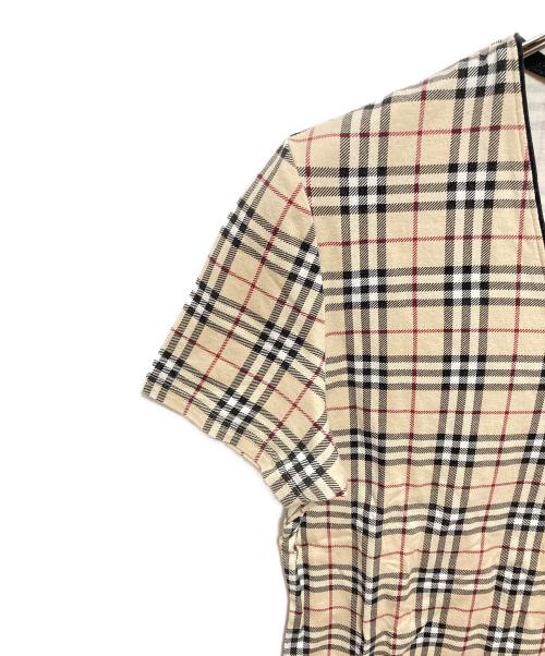 BURBERRY LONDON（バーバリーロンドン）BURBERRY LONDON (バーバリーロンドン) ホース刺繍チェックTシャツ ベージュ サイズ:1の古着・服飾アイテム