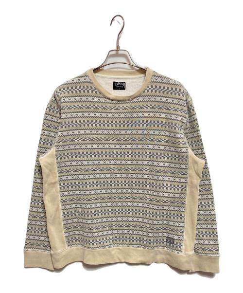 stussy（ステューシー）stussy (ステューシー) 総柄スウェット ベージュ サイズ:Lの古着・服飾アイテム