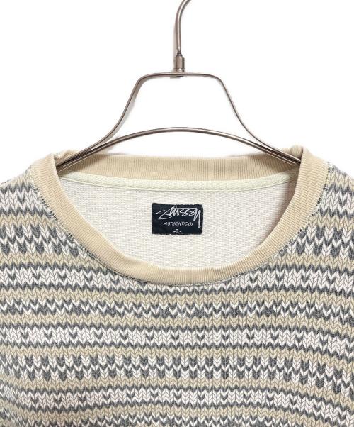 stussy（ステューシー）stussy (ステューシー) 総柄スウェット ベージュ サイズ:Lの古着・服飾アイテム