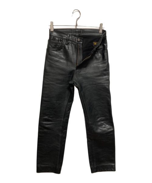 aero（エアロ）aero (エアロ) レザーパンツ ブラック サイズ:SIZE 71cm (W28)の古着・服飾アイテム
